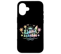 Aloha Beaches Tavola da surf retrò Palm Tree Summer Vibes Hawaii Custodia per iPhone 16