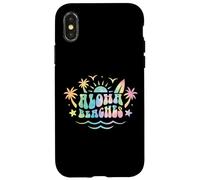 Aloha Beaches Tavola da surf retrò Palm Tree Summer Vibes Hawaii Custodia per iPhone X/XS