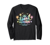 Aloha Beaches Tavola da surf retrò Palm Tree Summer Vibes Hawaii Maglia a Manica