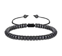 Aloha Bracciale Uomo Donna Ragazzo in Ematite con Cordino Regolabile, Idea Regalo (Pepita piccola)