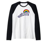 Aloha e arcobaleni per Le Isole alle Hawaii Maglia con Maniche Raglan