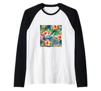 Aloha Fiori di Ibisco oahu Maui Kauai Live pono Luna di Miele Maglia con Maniche Raglan