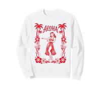 Aloha Hawaii Ballerina Palm Tree Hibiscus Ukulele Linea Art Luau Felpa