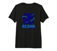 Aloha Hawaii Blue Hibiscus Maglietta Premium