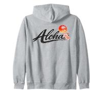 Aloha Hawaii Brush Script Tramonto Floral Island Vibes Felpa con Cappuccio