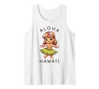 Aloha Hawaii Hawaiian Cute Hula Dance Ballerina Ragazza Ragazza Ragazze Canotta