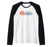Aloha Hawaii Ibisco Fiore Hawaii Paradiso Tropicale Maglia con Maniche Raglan