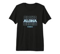 Aloha Hawaii in Stacked Text Maglietta Premium