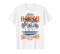 Aloha Hawaii, palma retrò, atmosfera tropicale da surf hawaiana Maglietta