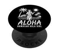 Aloha Hawaii Retro Dancer Hula Dancer, arte vintage per le vacanze tropicali PopSockets PopGrip Adesivo