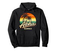 Aloha Hawaii Retro Tramonto Palm Tropical Island Vibes Felpa con Cappuccio