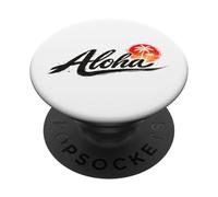 Aloha Hawaii Retro Tramonto Palma Spiaggia Tropicale Vibes PopSockets PopGrip Adesivo