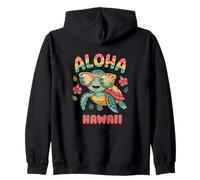Aloha Hawaii Turtle Tropical Island Ocean Vibes Felpa con Cappuccio