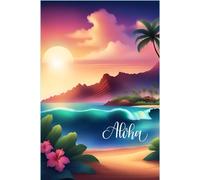 Aloha! Hawaiian Beach Notebook/ Hawaiian Island Travel, note taking - 120 pages, 6X9; by: Blue Pixie Creations