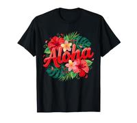 Aloha Hawaiian Floral Paradise Tropical Summer Vibes Maglietta