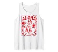 Aloha Hula Dancer Hibiscus Palme Ukulele Retro Girl Art Canotta