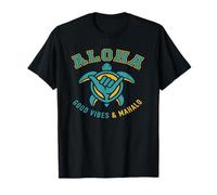 Aloha Mahalo Sea Turtle Shaka Hawaii Retro Maglietta
