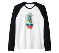 Aloha Occhiali da Sole Ananas Hawaii Maglia con Maniche Raglan