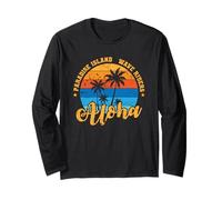 Aloha Paradise Island Wave cavalca Il Surf Maglia a Manica