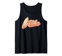 Aloha Retro Surf Hawaii Spiaggia Tropicale Script Design Canotta