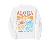 Aloha State of Mind Hawaiian Tropical Ibisco Sun Waves Felpa