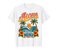 Aloha State of Mind Tropical Beach Wave Sunset Island Vibes Maglietta