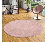 Aloha - Tappeto Shaggy a Pelo Lungo - Misto Rosa Antico - Rotondo - 4 Dimensioni