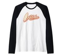 Aloha Tavola da Surf Retro Hawaii Tropical Beach Script Vibes Maglia con Maniche Raglan