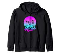 Aloha Tropicale Tramonto Palme Retro Summer Vibes Felpa con Cappuccio