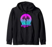 Aloha Tropicale Tramonto Palme Retro Summer Vibes Felpa con Cappuccio