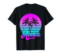 Aloha Tropicale Tramonto Palme Retro Summer Vibes Maglietta