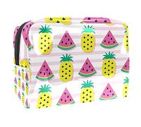Aloha, trousse estiva con tucano e palma, con cerniera, organizer da viaggio per cosmetici per donne e ragazze, Multicolore 03, 18.5x7.5x13cm/7.3x3x5.1in, Beauty Case