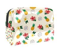 Aloha, trousse estiva con tucano e palma, con cerniera, organizer da viaggio per cosmetici per donne e ragazze, Multicolore 07, 18.5x7.5x13cm/7.3x3x5.1in, Beauty Case