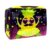Aloha, trousse estiva con tucano e palma, con cerniera, organizer da viaggio per cosmetici per donne e ragazze, Multicolore 09, 18.5x7.5x13cm/7.3x3x5.1in, Beauty Case