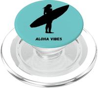 Aloha Vibes Retro Surfer Ragazza Camminando Fuori nel Tramonto PopSockets PopGrip per MagSafe
