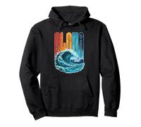 ALOHA Wave Design Surf Ocean Waves Hawaii Vibes hawaiane Felpa con Cappuccio