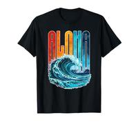 ALOHA Wave Design Surf Ocean Waves Hawaii Vibes hawaiane Maglietta