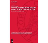 Alois Herzog Quantitativmikroskopische Analyse von Faserstoff (Copertina rigida)
