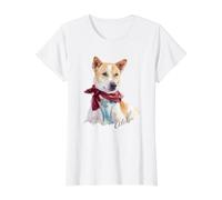 Aloka - La Passeggiata per la Pace Cane diffondere Speranza Acquerello Maglietta con Stampa Grafica Economica, Donna, Bianco, S