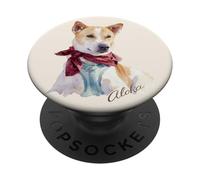 Aloka - La passeggiata per la pace cane diffondere speranza acquerello PopSockets PopGrip Adesivo