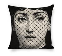 Aloked Lina Cavalieri - Federa per cuscino decorativa in lino artificiale, quadrata, con occhio personalizzato, include solo federa, 45 x 45 cm, stile 1