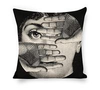 Aloked Lina Cavalieri - Federa per cuscino in lino artificiale con occhi personalizzati, con federa da 45,7 x 45,7 cm, stile 5