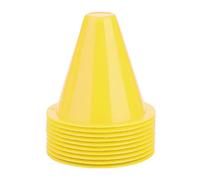 Alomejor 10 Pezzi Coni di Calcio, Campo Cono Marcatori Set Coni Sport Non Deforma Anti-Urto per attività, Gioco, Calcio, Pallavolo, Traffico, 18 cm (Yellow)