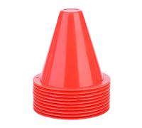 Alomejor 10 Pezzi Coni di Calcio, Campo Cono Marcatori Set Coni Sport Non Deforma Anti-Urto per attività, Gioco, Calcio, Pallavolo, Traffico, 18 cm (Rosso)