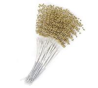 Alomejor 100 Bastoncini di Perle in Corda ABS Durevoli per Decorazioni per Feste di Matrimonio, Accessori Fai da Te in Argento/oro/bianco per Bouquet e Decorazioni Floreali (GOLD)