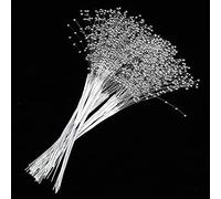 Alomejor 100 Bastoncini di Perle in Corda ABS Durevoli per Decorazioni per Feste di Matrimonio, Accessori Fai da Te in Argento/oro/bianco per Bouquet e Decorazioni Floreali (SILVER)
