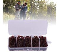 Alomejor 100 Pezzi 6 Cm Verme Artificiale in Silicone Lombrico, Esche Morbide da Pesca Kit di Accessori per Attrezzatura per Pesci, con Caduta Lenta e Altalena di Coda Allettante, per