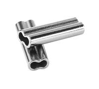 Alomejor 100 Pezzi 6 Dimensioni Connettore per Tubo di Rame a Crimpare da Pesca Connettore a Doppia Canna per Lenza da Pesca a Crimpare Capofilo (1,2 mm*10 mm)