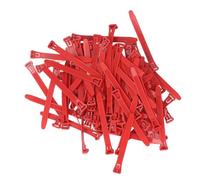 Alomejor 100 Pezzi Materiale PP Durevoli Anelli per Caviglie di Pollo Numerati Etichette per Cosce di Pollame 1-100 Fascette Riutilizzabili per Anatre Polli Oca Piccioni (Rosso)