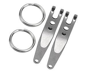 Alomejor 2 Pezzi Clip da Tasca in Acciaio Inossidabile Clip da Cintura per Escursionismo e Campeggio Portachiavi da Esterno per Trasporto Quotidiano Attrezzature Outdoor